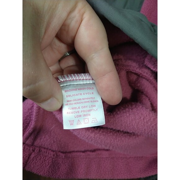 Woman Within L Fleece/Nylon Jacket Adjustable Waist Full Zip Pockets - Picture 8 of 9